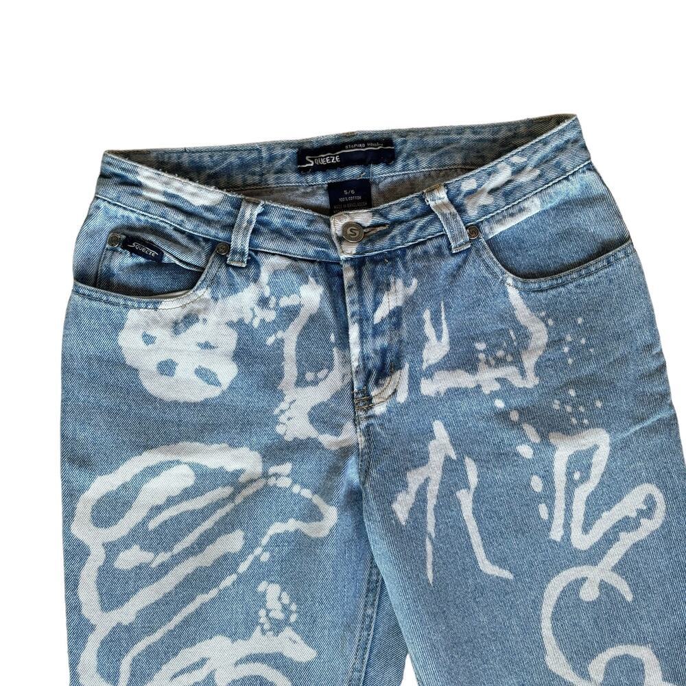 Squeeze Stephen Hardy Bleach Painted Bootcut 100% Cotton Jean Size 5/6 - Picture 3 of 6